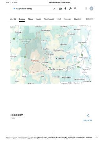 Eladó földterület Nagybajom