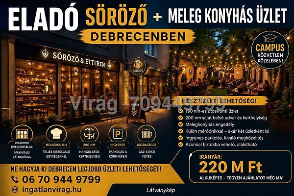 Eladó üzleti Debrecen