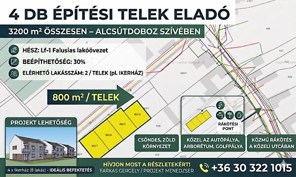 Eladó földterület Alcsútdoboz