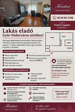 Eladó lakás Győr, Nádorváros
