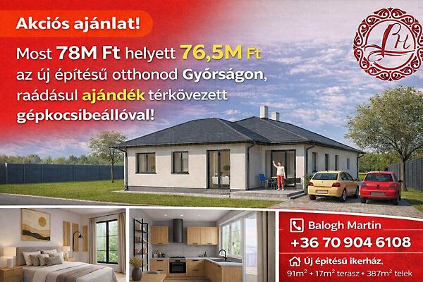 Eladó ház Győrság